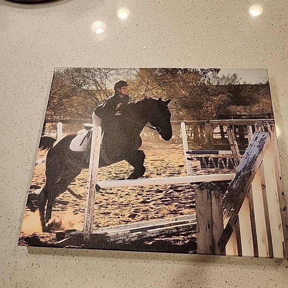 Photo On Canvas Girl Riding Horse Jumping 16x20